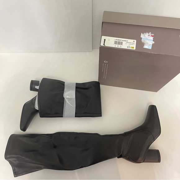 Franco Sarto Black Faux Leather Pisaboot Over The Knee Boots- NIB - Duplicate - Picture 4 of 16